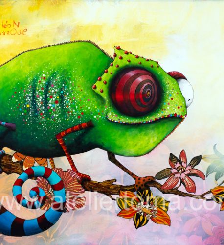 Le Caméléon et le Monarque - 2024 - 90x130 cm