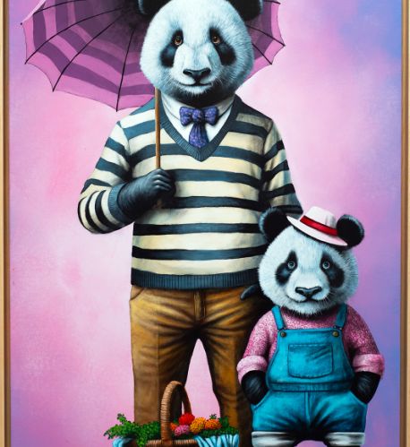 Papi & Mami Panda - 2025 - 120x80 cm
